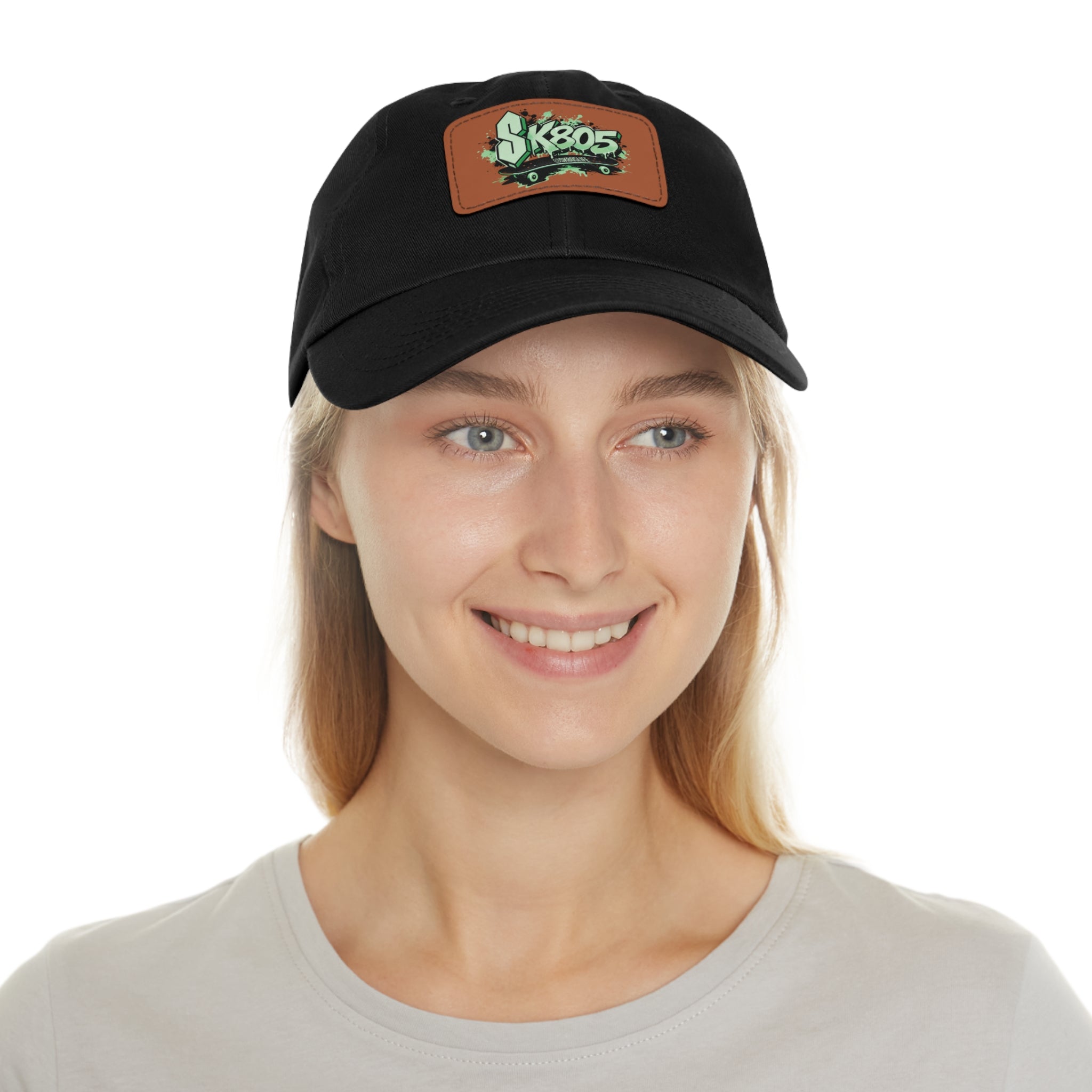 SK805 Dad Hat with Leather Patch
